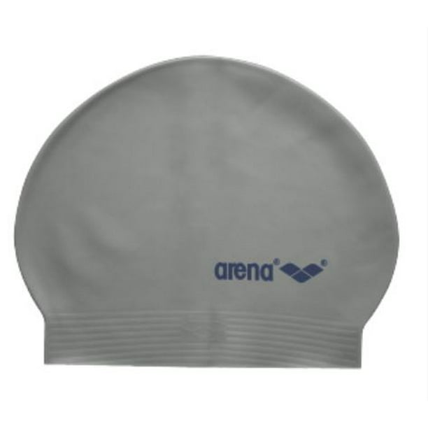 Arena Soft Latex Swim Cap in SilverBlack, One Size Fits All
