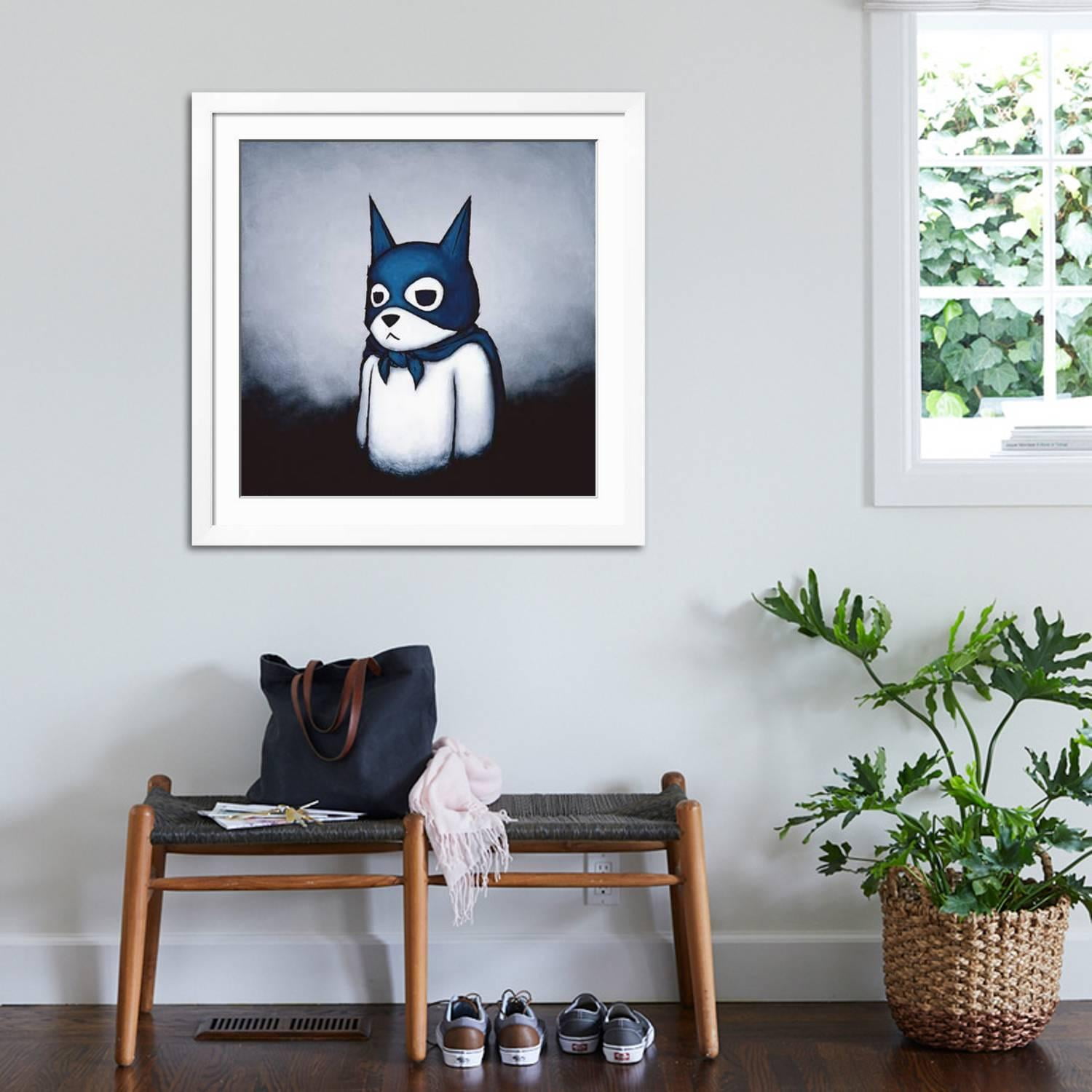 絵画 Luke Chueh Bat Bear original print Art.com Bat Bear Art Print by Luke Chueh, Black Frame Wall Art, 29