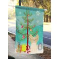 thumbnail image 2 of Carolines Treasures BB4202CHF Merry Christmas Tree Papillon Sable White Flag Canvas House Size, 2 of 4