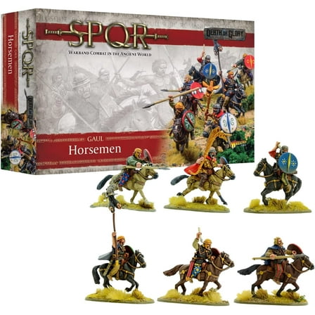 Wargames Delivered SPQR: Gaul – Horsemen – 28mm Miniature Wargaming – Includes 6 Heavy Cavalry, Horsemen Unit Card, Digital Bundle - Plastic Roman Model Kit by Warlord Games