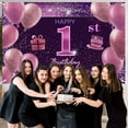 thumbnail image 3 of Decoraciones De Cumpleaños Número 57 Para Niñas, Cartel De Feliz Cumpleaños Imisi, Decoraciones Rosas Para Una Fiesta De Cumpleaños, Telón De Fondo Para Mujeres, 3 of 5