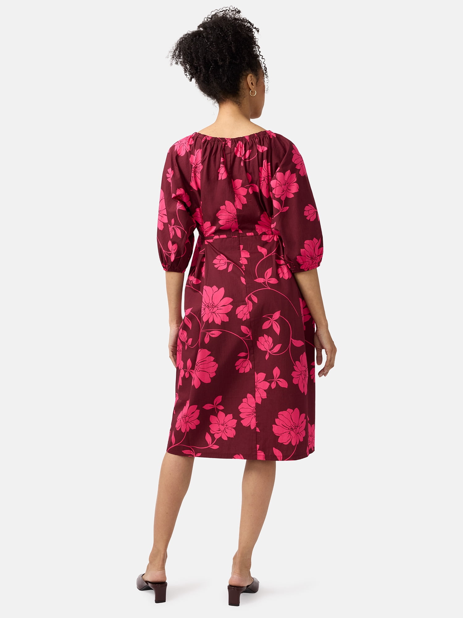 Ingrid & Isabel For Every Belly Women’s Maternity Midi Cotton Dress, Sizes S-XXL