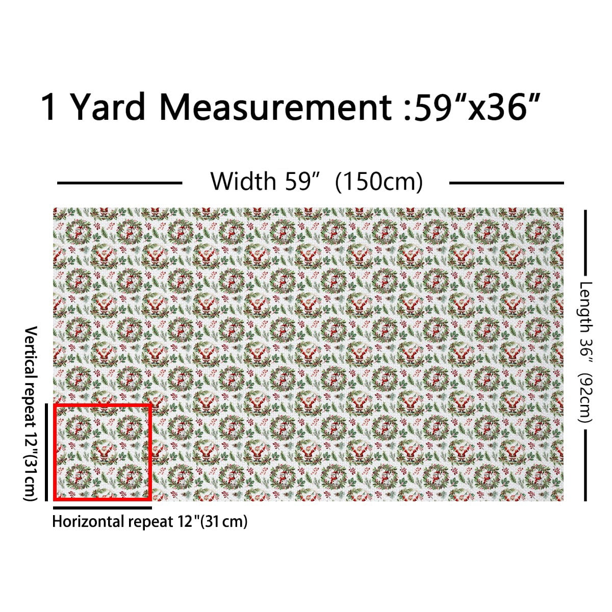Feelyou Cartoon Santa Claus Fabric by the Yard 3 Yards, Christmas Snowman Room Decor Fabric by the Yard, Happy New Year Fabric for Sewing, Breathable Home Decor