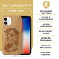 thumbnail image 7 of Case Yard Wooden Case Outside Soft TPU Silicone Slim Fit Shockproof Wood Phone Cover for Girls Boys Men and Women Supports Wireless Charging Sucra Donna Day of Dead Design case for iPhone-11, 7 of 7