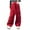 1-Red, variant on Girl's Casual Elastic Waist Cargo Pants Multi Pockets Lightweight Cotton Straight Trousers Weekend Teens 3-14 Years