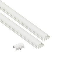 D-Line 31.4in TV Cord Hider, Patented Half Round Cable Cover, Hide Wall Mount TV Wires, Hinged One-Piece Cable Concealer, Adhesive, Decorative Raceway - 2X 0.78in W x 0.39in H x 15.7in L - White