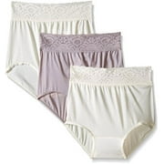 Bali Women`s Lacy Skamp Brief,2744,5,Rosewood (Pack of 3) (2 Moonlight / 1 Rosewood)