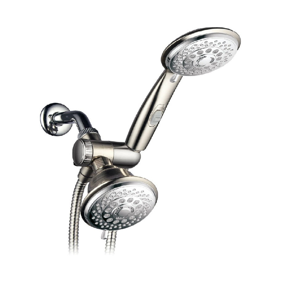 MultiSetting 2Tone Chrome/Brushed Nickel Shower Head Combo Walmart