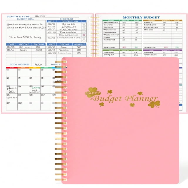 LNGOOR 1pc Budget Planner - Monthly Finance Organizer With Expense Tracker Notebook To Manage Your Money Effectively Undated Finance Planner/Account Book Start Anytimem-A5(8.6x5.9 Inchs