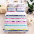 thumbnail image 1 of 3D Colorful Geometric Stripe Quilt Cover Set Bedding Set Duvet Cover, 1 of 8