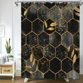 thumbnail image 4 of Luxury Black Marble Shower Curtain Abstract Gold Leaves Geometric Bathroom Shower Curtain Fabric Bathroom Decorative Bath Curtian, 4 of 6