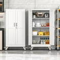 thumbnail image 2 of Erosoei 61"H Metal Garage Storage Cabinet with Wheels, Tool Storage Cabinet with 3 Adjustable Shelves, 2 of 7