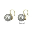 thumbnail image 2 of KDSJSXW Pearl Necklaces for Women Grey Pearl Earrings for Women French Light Luxury And High End Temperament Round Ear Hooks for Commuting Simple Earrings Pearl Earrings for Women (Gray,One Size), 2 of 6