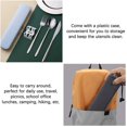 thumbnail image 4 of 6 Pcs Portable Stainless Steel Flatware Set, Travel Reusable Utensils Set Cutlery Set Including Knife Fork Spoon Chopsticks Carry Case for School, Office, Camping, Picnic(Sliver), 4 of 8
