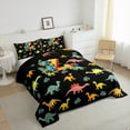 thumbnail image 3 of Manfei Initial Letter Z King Size Comforter Sets,Cute Dinosaur Bedding Comforter Set,Pink Black Bedding Set For Boys,Breathable Bedroom Decoration Reversible,3-Piece, 3 of 8