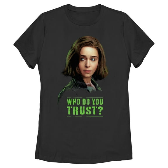 Women's Marvel: Secret Invasion Abigail Brand Who Do You Trust Graphic Tee Black Medium