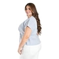 thumbnail image 2 of Blusa de corte asimetrico Roman Fashion /Tallas Extras, 5107 (Rayas azul marino) azul marino 42, 2 of 6