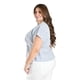 thumbnail image 2 of Blusa de corte asimetrico Roman Fashion /Tallas Extras, 5107 (Rayas azul marino) azul marino 36, 2 of 6