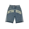 thumbnail image 1 of Pantalones cortos vaqueros azules con patrón de bola negra bordada, pantalones cortos vaqueros de baloncesto de cintura alta para hombre, pantalones cortos Retro de verano con bolsillo callejero Y2K, 1 of 5