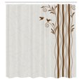thumbnail image 2 of Ambesonne Nature Shower Curtain, Abstract Wavy Swirl Tree Art, 69"Wx84"L, Ivory Caramel, 2 of 4
