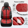 thumbnail image 4 of LAONNVIR Car Seats Covers Full Set Fit for Honda CRV 2023-2025 Classic Leather Front Back Seat Car Seats Cover(Black&Red), 4 of 9