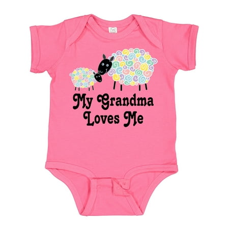 

Inktastic My Grandma Loves Me Sheep Lamb Childs Gift Baby Boy or Baby Girl Bodysuit