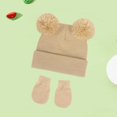 thumbnail image 1 of Chapeaux Bébé Tricotés Hiver Double Pompon, 1 of 3