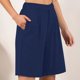 thumbnail image 2 of Pantalones cortos casuales de cintura alta para mujer - Pantalones de playa holgados hasta la rodilla con bolsillos, 2 of 5