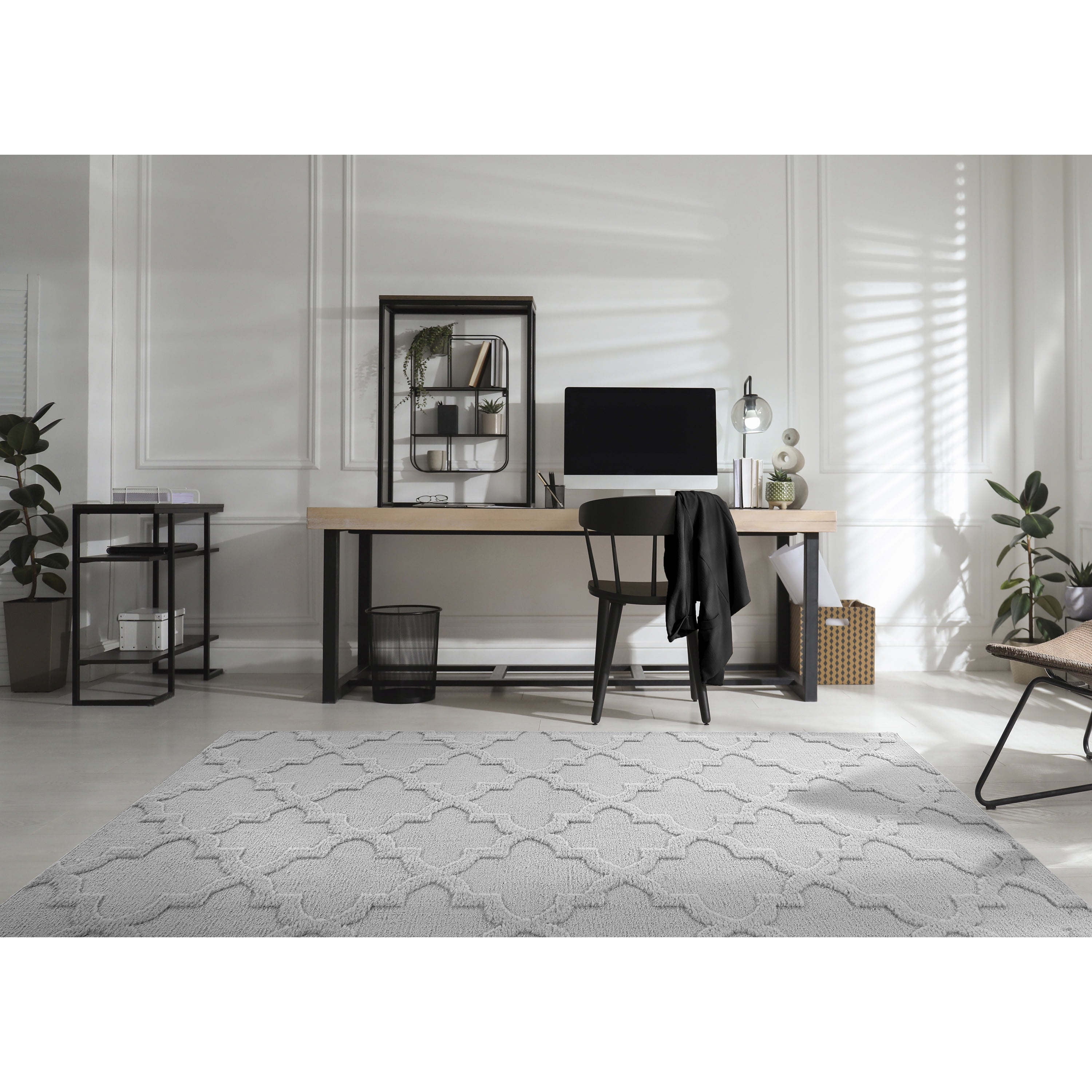 Garland Rug Quatro Polypropylene Silver Indoor Area Rug, 9' x 12'