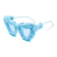 thumbnail image 1 of Gafas de sol de peluche en forma de corazón para mujer Gafas de sol en forma de corazón Gafas de sol azules en forma de corazón para mujer, 1 of 5