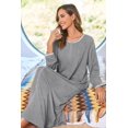 thumbnail image 2 of Ekouaer Women Long House Coat Zipper Front Robes Full Length Nightgowns with Pockets Striped Loungewear, 2 of 6