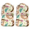 thumbnail image 3 of LAKIMCT Cute Cartoon Sloth Car Seat Covers Vehicle Front Seat Covers Universal Fit Seat Protector, 3 of 9
