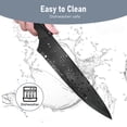 thumbnail image 2 of 13 Pcs Kitchen Knife Set, Stainless Steel Chef Knives with Sharpener & Blade Guards, Non-Stick Coating, Dishwasher Safe, Black, 2 of 7