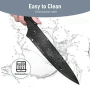 13 Pcs Kitchen Knife Set, Stainless Steel Chef Knives with Sharpener & Blade Guards, Non-Stick Coating, Dishwasher Safe, Black