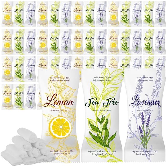 Toalla de algodón húmedo VitalCozy, 240 unidades, envueltas individualmente