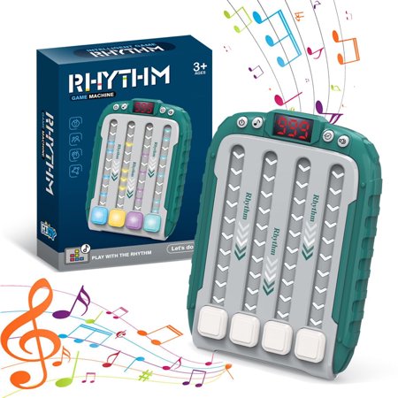 Children's Rhythm Game Machine, Rhythm Button Game, Rhythm Push Machine, Children's Rhythm Game, Light, Music Adjustable Mode Push Button Game, Green