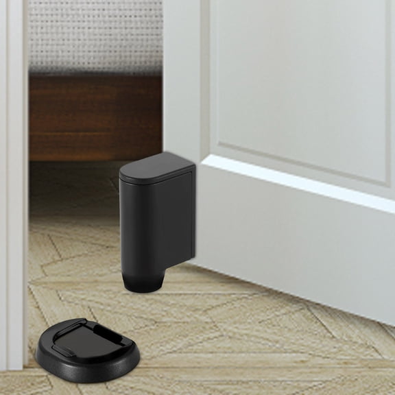 Door Stop Modern Nordic Style Door Stopper Lock with Retractable Lock Automatic Windproof Door Holder Alloy Silent Shock Door Hardware Wall Protector for Bedroom Bathroom Office School(A)