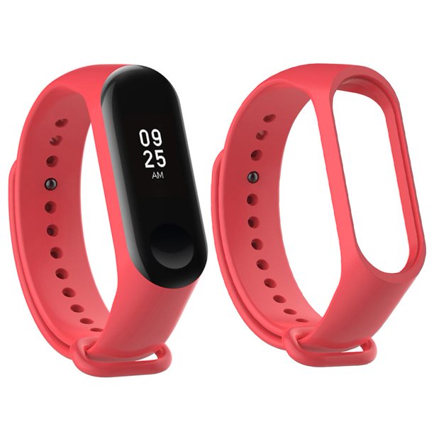 Pulsera de repuesto de correa de pulsera inteligente de silicona para Mi Band 4 (rojo)