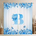 thumbnail image 1 of Erosebridal Rideaux et Draperies Initiales Lettres (52x84), Rideaux Personnalisés Monogrammés Lot de 2 (52x84), Décoration Florale, 1 of 6