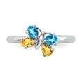 thumbnail image 5 of Sterling Silver Blue Topaz & Citrine Butterfly Ring, 5 of 11