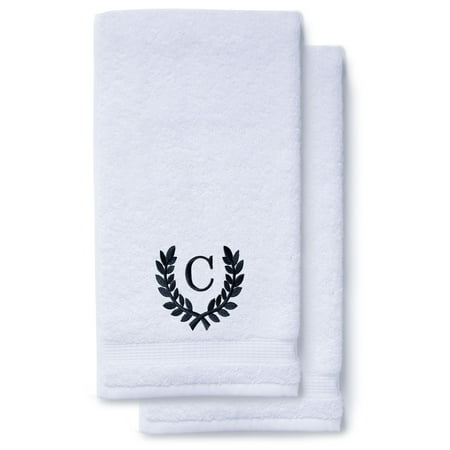 

Monogrammed Hand Towels for Bathroom Kitchen Makeup | Personalized Gift for Wedding-Bridal | Roman Font Custom Luxury Turkish Towel | Spa Collection Oversized 16 X 30 Inch Set of 2