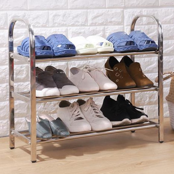 HongHeng 3-Tier Metal Shoe Rack, Free Standing Shoe Storage Organizer, Wire Grid Shoe Tower for Closet Bedroom, Entryway