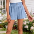 thumbnail image 2 of dmqupv Shorts for Kids Girls Shorts Pants Casual Cotton Shorts for Toddler Girls Kids Summer Clothes Light Blue,13-14 Years, 2 of 4