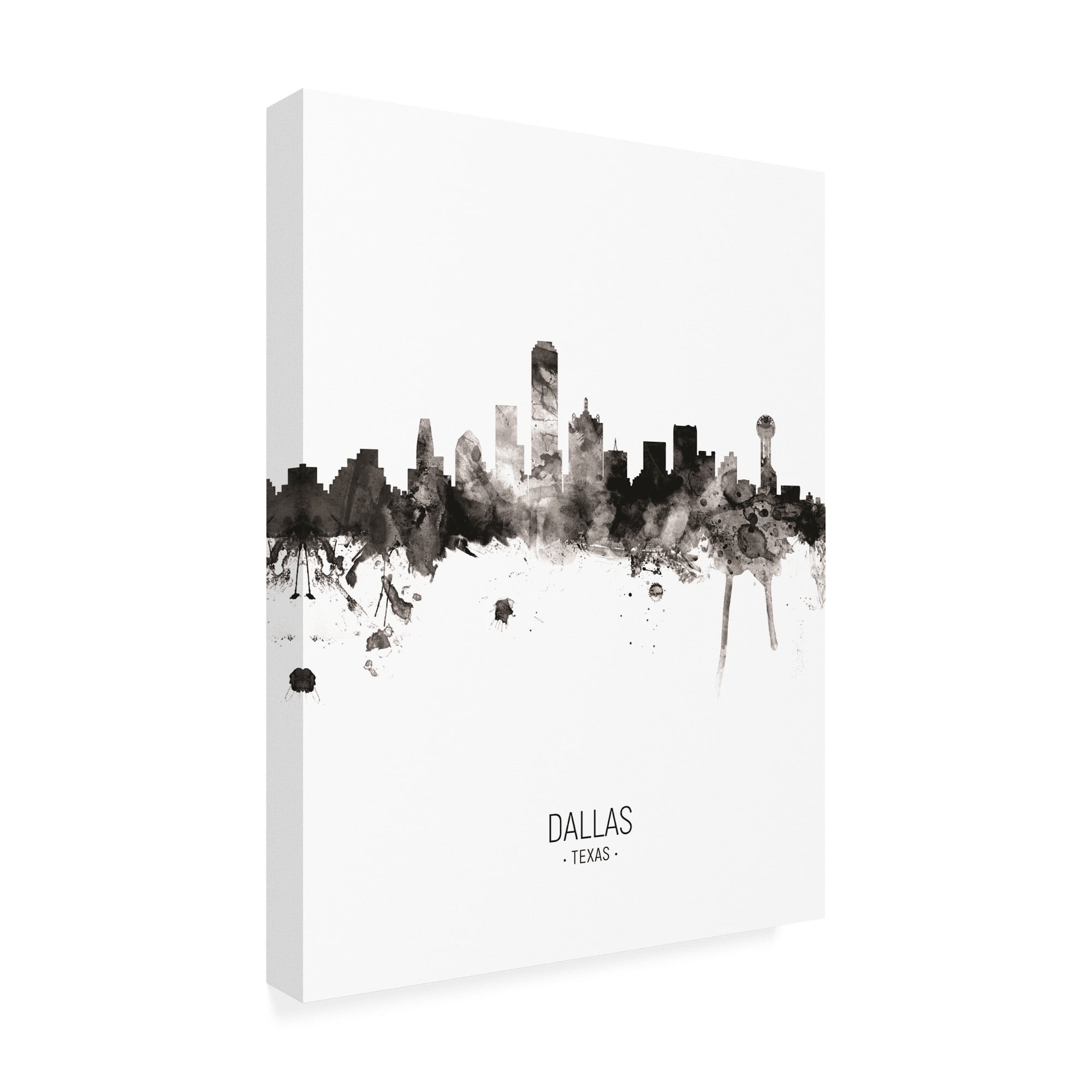Trademark Fine Art 'Dallas Texas Skyline Portrait II' Canvas Art by Michael Tompsett