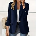 thumbnail image 2 of Yigetop Blazers for Women! Women's Casual Business Casual formal Long Sleeved Jacket Light Spring Summer Cardigan Women Blazer Navy S, 2 of 4