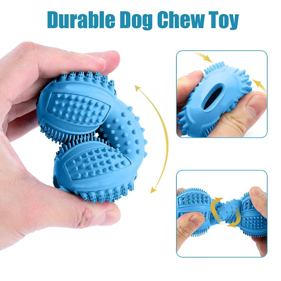 Durable Natural Rubber Dog Chew Toys 3-Pack, Tough Indestructible Dental Chews for Aggressive Chewers, Teeth Cleaning Gum Massage Interactive Toys, Perfect for Medium and Large Dogs Breeds
