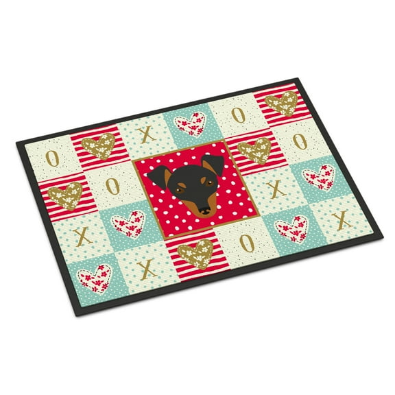 Carolines Treasures CK5218JMAT Manchester Toy Terrier Love Door Mat Indoor Rug or Outdoor Welcome Mat 24x36 Doormat 36"L