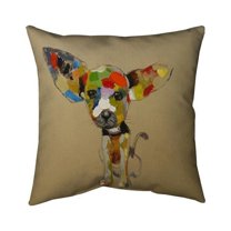 Begin Home Decor 5542-2020-AN43 20 x 20 in. Abstract Colorful Chihuahua-Double Sided Print Outdoor Pillow Cover