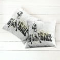 thumbnail image 2 of Ambesonne Sports Throw Pillow Cover 2 Pack, Baseball Grunge Batting, 24", Black Yellow White, 2 of 6
