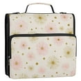 thumbnail image 2 of DIXRUYEE Zipper Binder trapper keeper Documents Organized Beige Floral Gold Printed, 2 of 8